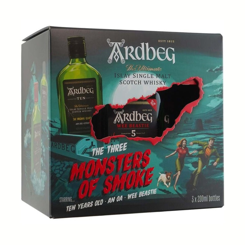 Ardbeg 'The Three Monsters of Smoke' Islay Single Malt Scotch Whisky 3-Pack Set - ForWhiskeyLovers.com