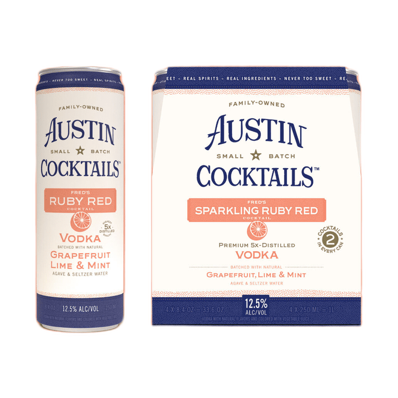 Austin Cocktails Sparkling Fred's Ruby Red Cocktail 4-Pack - ForWhiskeyLovers.com