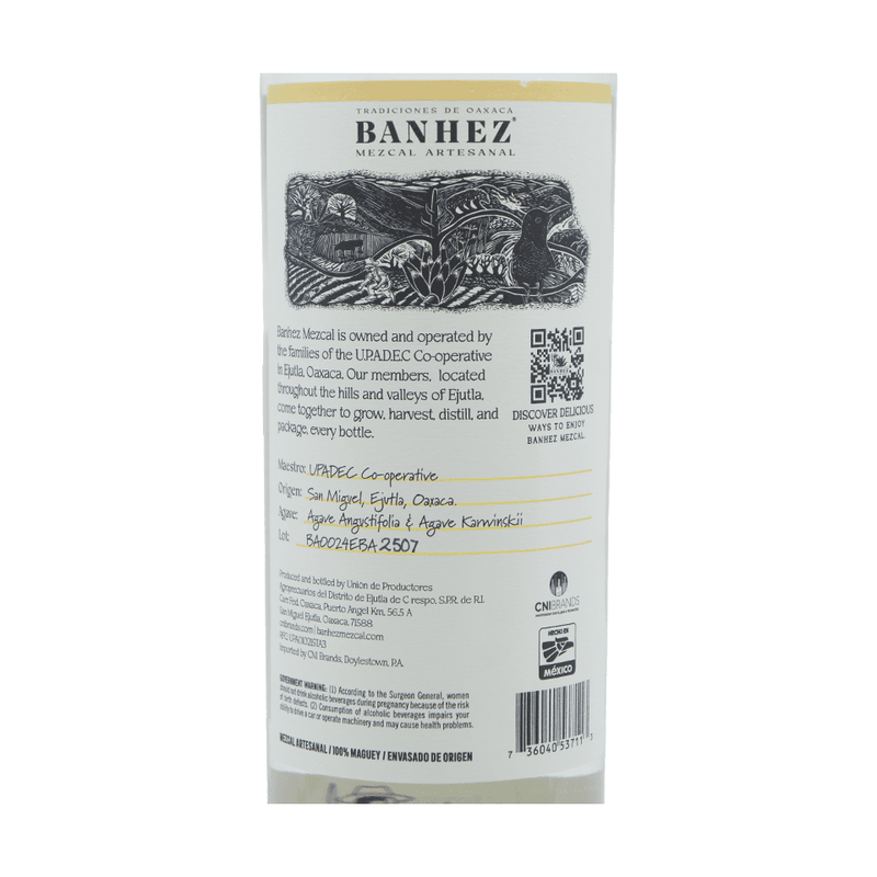Banhez Mezcal Joven Espadin - ForWhiskeyLovers.com