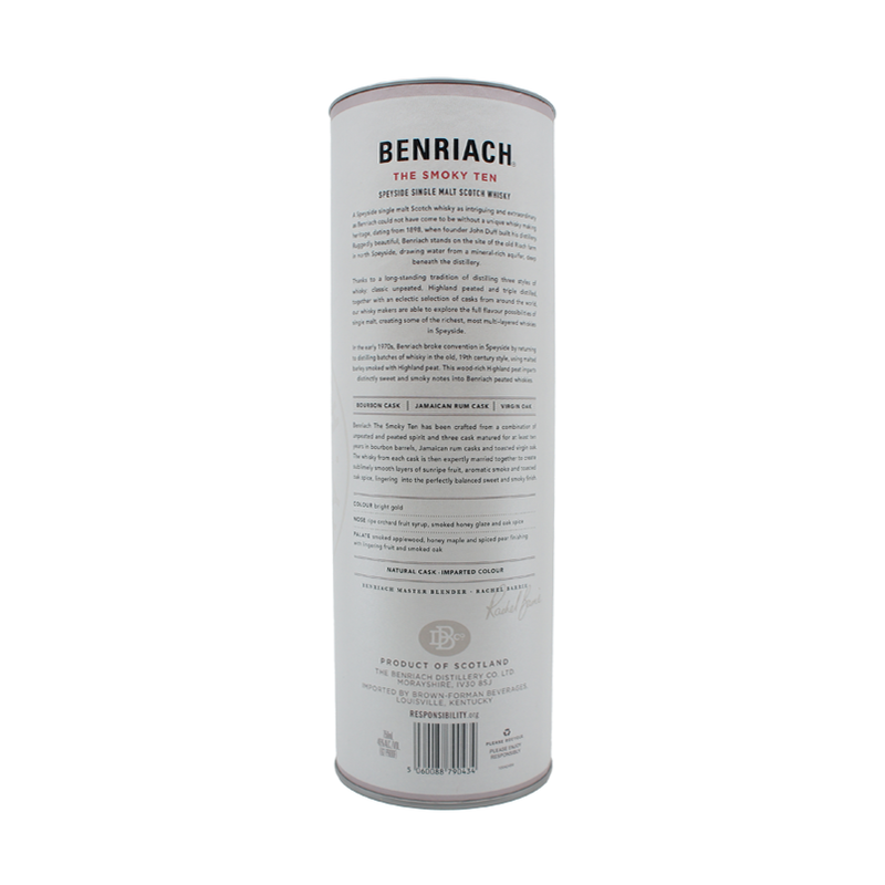 Benriach 10 Year Old 'The Smoky Ten' Speyside Single Malt Scotch Whisky - ForWhiskeyLovers.com