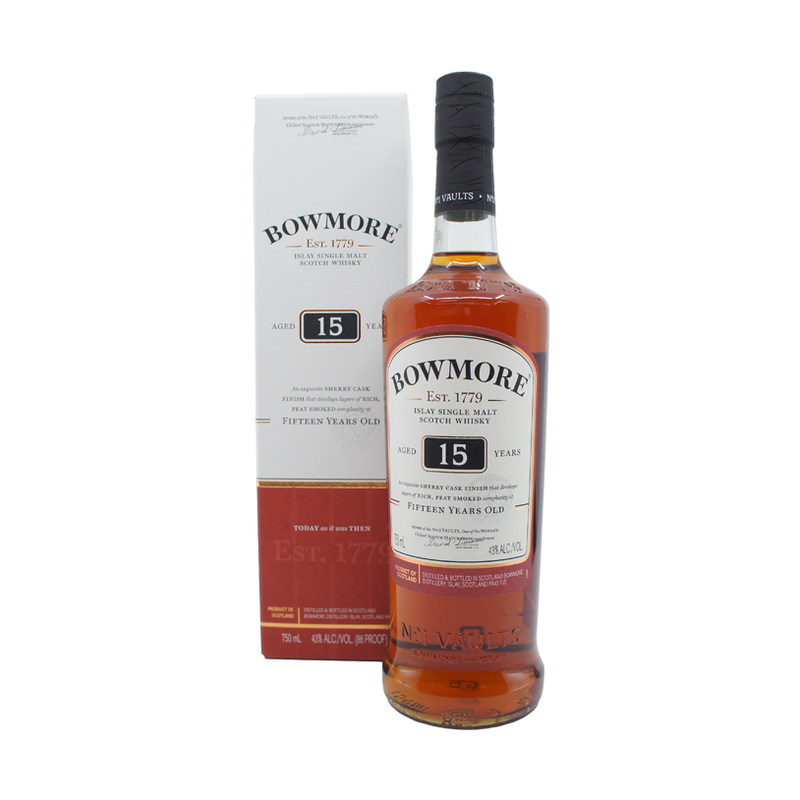 Bowmore 15YO Single Malt Whisky 750mL - ForWhiskeyLovers.com