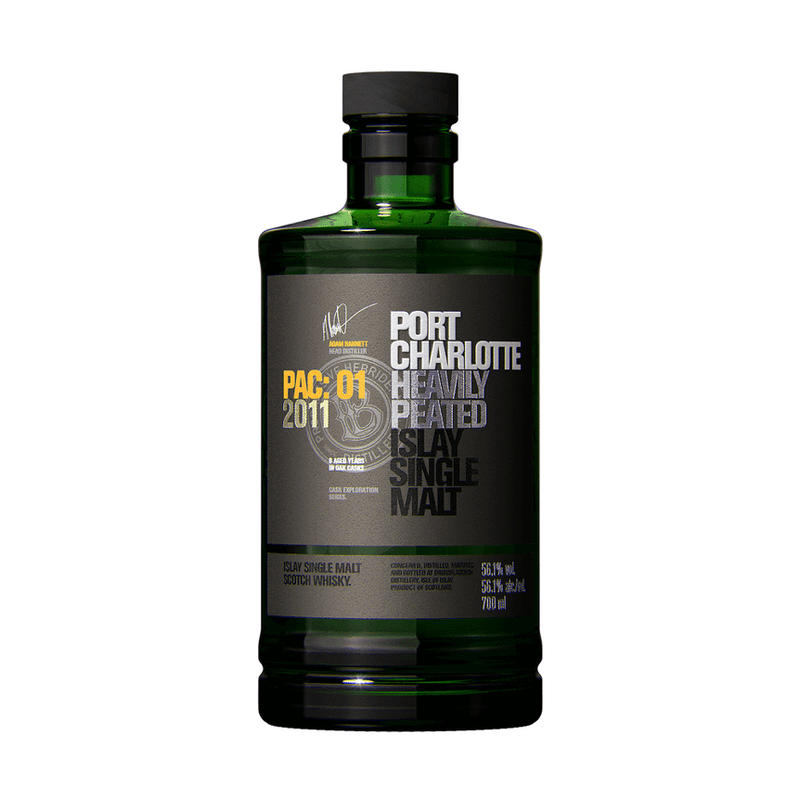 Bruichladdich Port Charlotte PAC:01 2011 Heavily Peated Islay Single Malt Scotch Whisky - ForWhiskeyLovers.com
