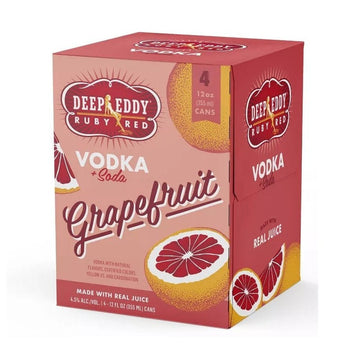 Deep Eddy Ruby Red Vodka + Soda Grapefruit 4-Pack - ForWhiskeyLovers.com