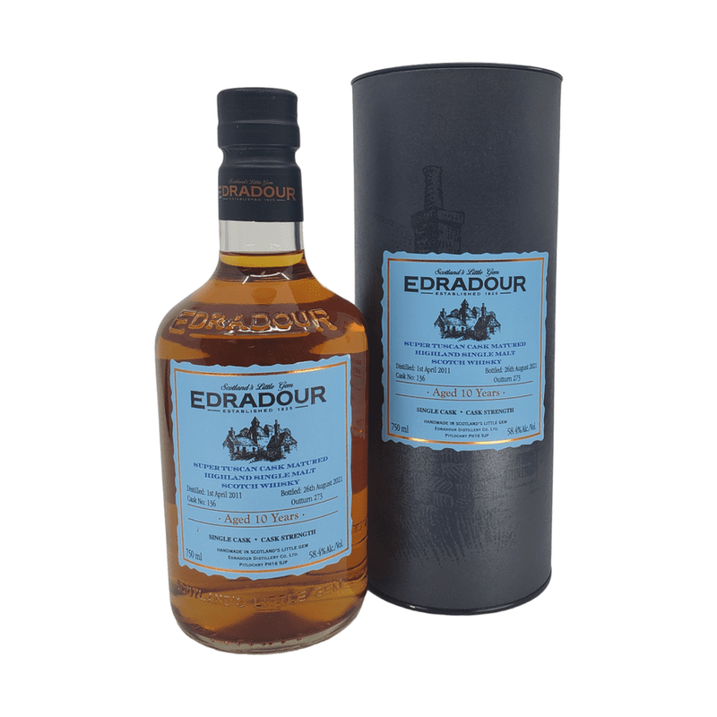 Edradour 10 Year Old Super Tuscan Cask Matured Single Malt Scotch Whisky - ForWhiskeyLovers.com
