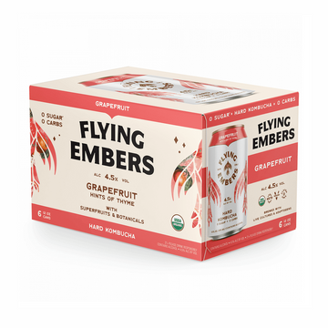Flying Embers Grapefruit Thyme Hard Kombucha 6-Pack - ForWhiskeyLovers.com