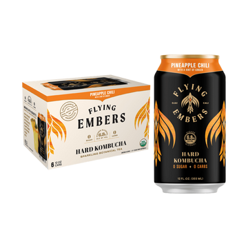 Flying Embers Pineapple Chili Hard Kombucha 6-Pack - ForWhiskeyLovers.com