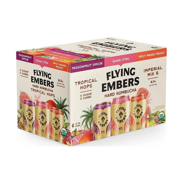Flying Embers Tropical Hops Hard Kombucha Variety 6-Pack - ForWhiskeyLovers.com
