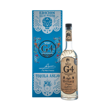 G4 Día de Muertos Añejo Tequila Blue Box - ForWhiskeyLovers.com