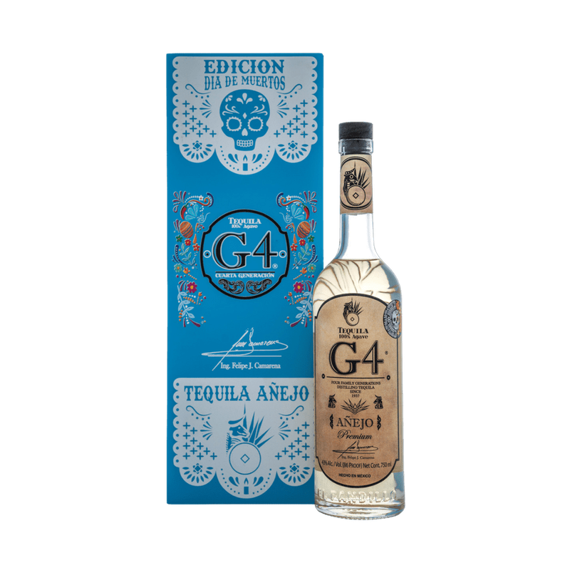 G4 Día de Muertos Añejo Tequila Blue Box - ForWhiskeyLovers.com