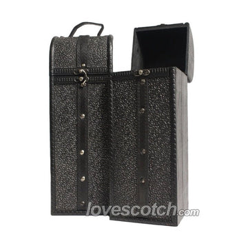 Gift Box - Wooden Black Elegance Leather Belted - ForWhiskeyLovers.com