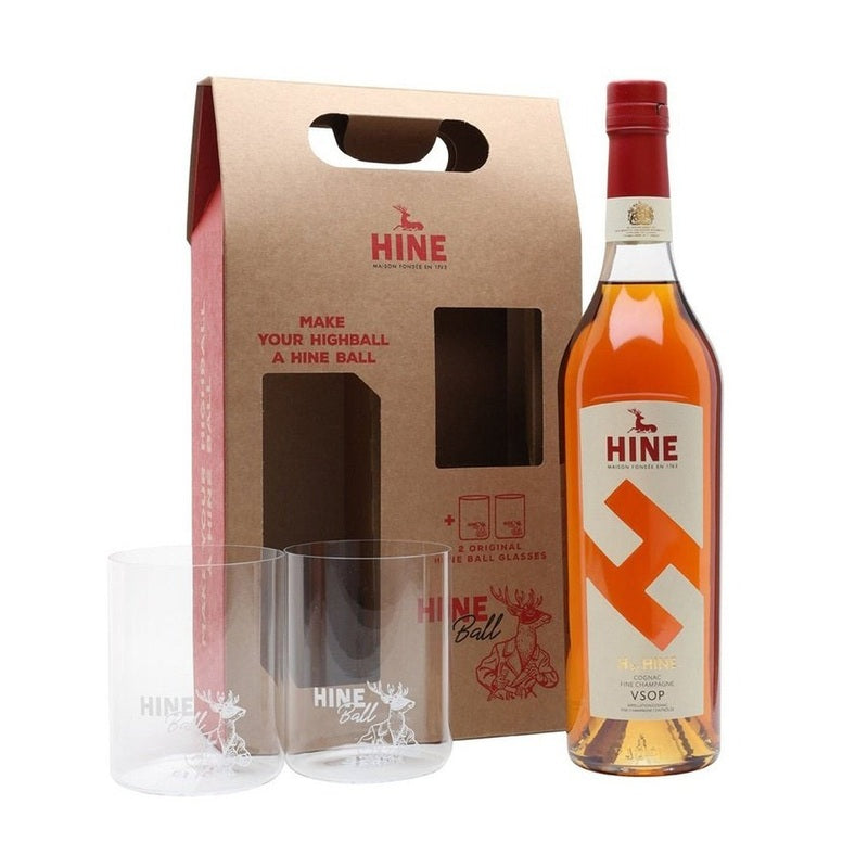 H by Hine V.S.O.P. Cognac with 2 Hine Ball Glasses - ForWhiskeyLovers.com