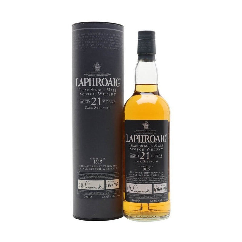 Laphroaig 21 Year Old Cask Strength Islay Single Malt Scotch Whisky - ForWhiskeyLovers.com
