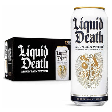 Liquid Death Mountain Water 12-Pack - ForWhiskeyLovers.com