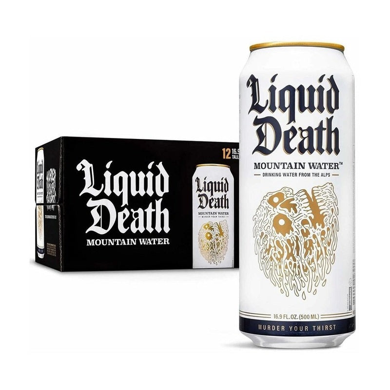 Liquid Death Mountain Water 12-Pack - ForWhiskeyLovers.com