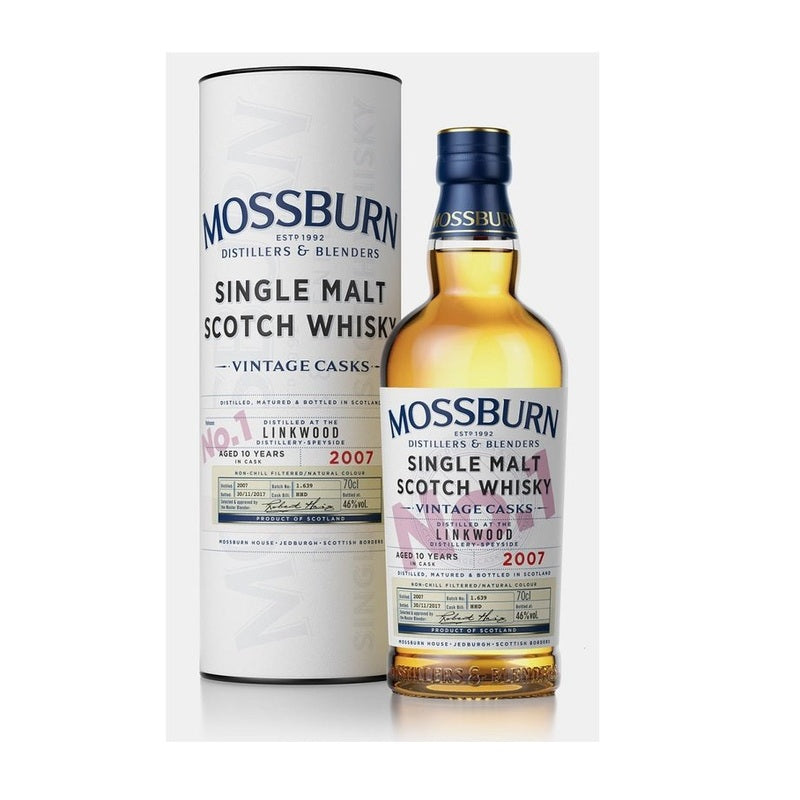 Mossburn Linkwood 10 Year Old 2007 Vintage Casks Single Malt Scotch Whisky - ForWhiskeyLovers.com