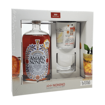 Nonino Quintessentia Amaro Liqueur w/ 2 Tumblers Gift Box - ForWhiskeyLovers.com