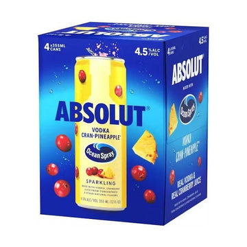 Ocean Spray? Absolut? Vodka Sparkling Cran?Pineapple? 4-Pack - ForWhiskeyLovers.com