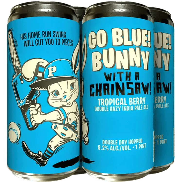 Paperback Brewing Co. 'GO BLUE! Bunny with a Chainsaw' POG Hazy DIPA 8.2% - ForWhiskeyLovers.com