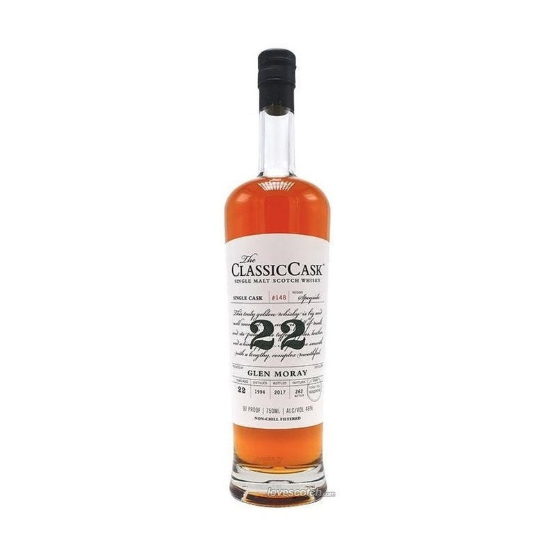 The Classic Cask Glen Moray 22 Year Old Single Malt Scotch - ForWhiskeyLovers.com