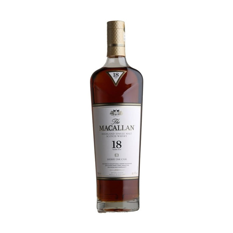 The Macallan 18 Year Old Sherry Oak Cask Highland Single Malt Scotch Whisky 2023 Edition - ForWhiskeyLovers.com