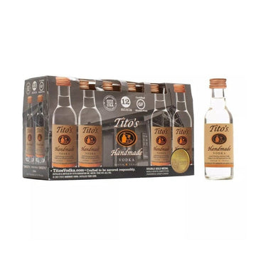 Tito's Handmade Vodka 12-Pack 50ml - ForWhiskeyLovers.com