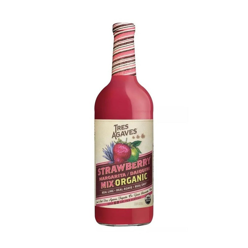 Tres Agaves Organic Strawberry Margarita-Daiquiri Mix Liter - ForWhiskeyLovers.com