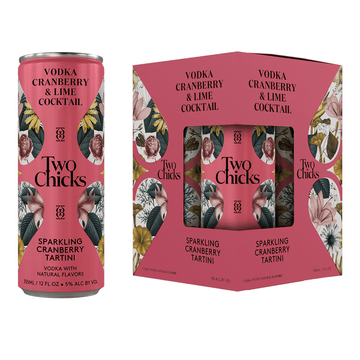 Two Chicks Sparkling Cranberry Tartini 4-Pack Cocktail - ForWhiskeyLovers.com