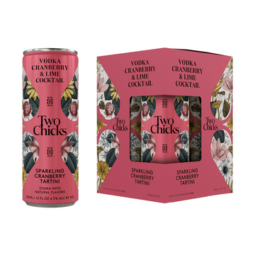Two Chicks Sparkling Cranberry Tartini 4-Pack Cocktail - ForWhiskeyLovers.com