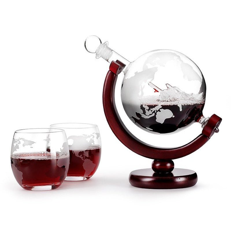 World Travelor Spirits Decanter With Glass - ForWhiskeyLovers.com