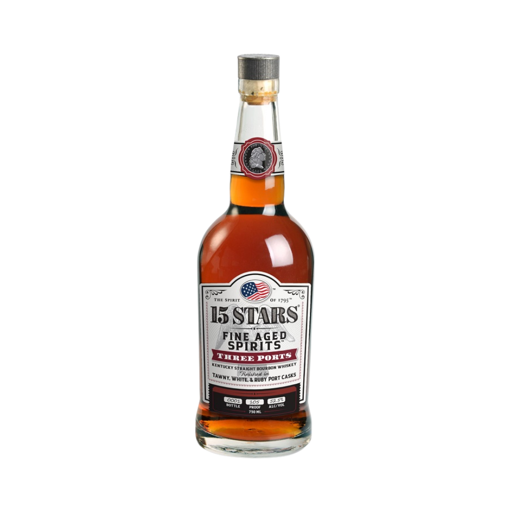 15 Stars Three Ports Bourbon Whiskey - ForWhiskeyLovers.com