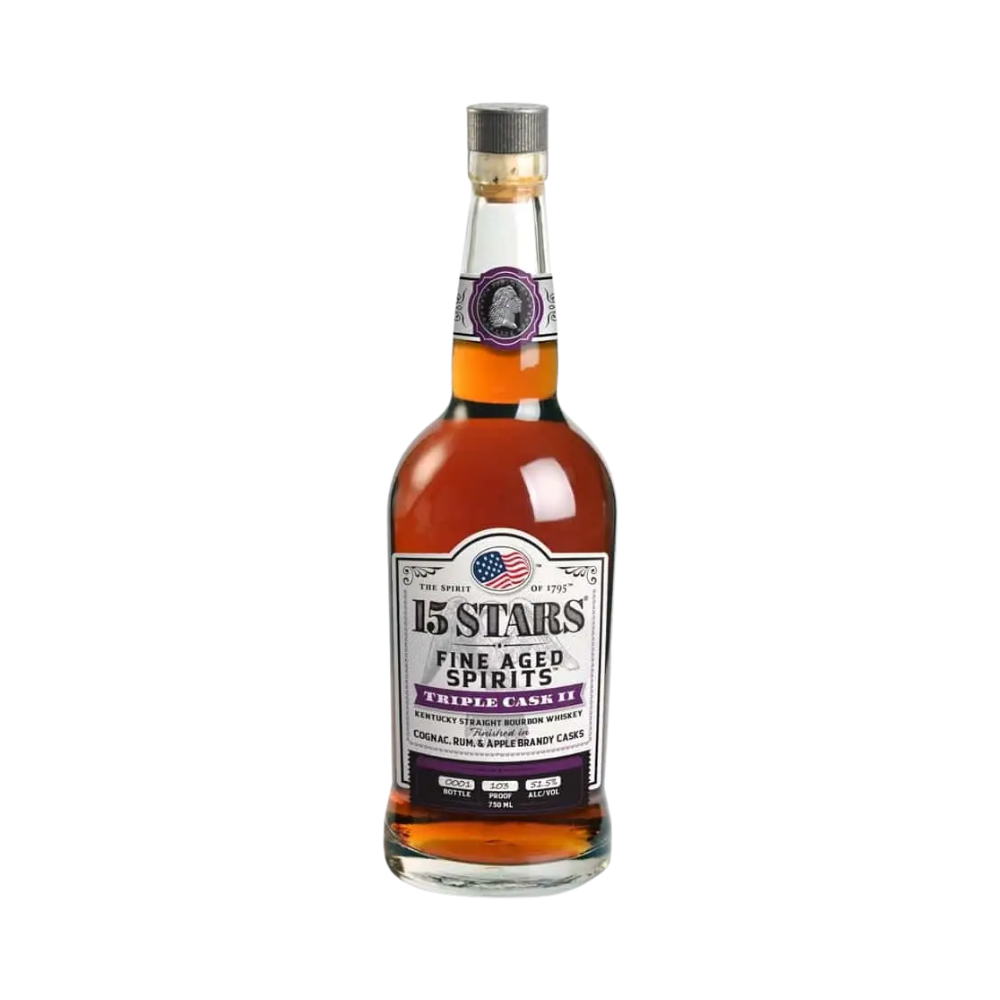 15 Stars Triple Cask II Bourbon Whiskey - ForWhiskeyLovers.com