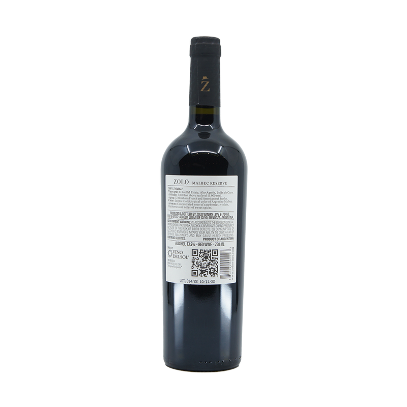 2019 Zolo Malbec Reserva - ForWhiskeyLovers.com