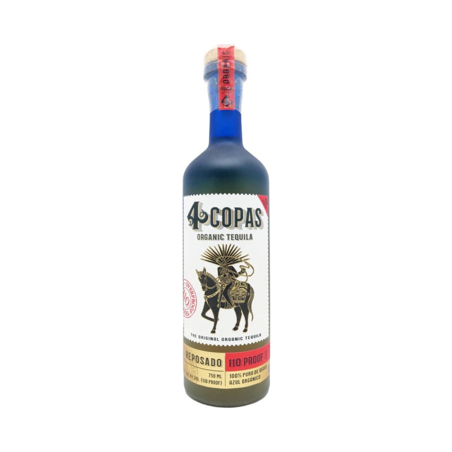 4 Copas Organic Tequila Reposado 110 Proof 750ml - ForWhiskeyLovers.com