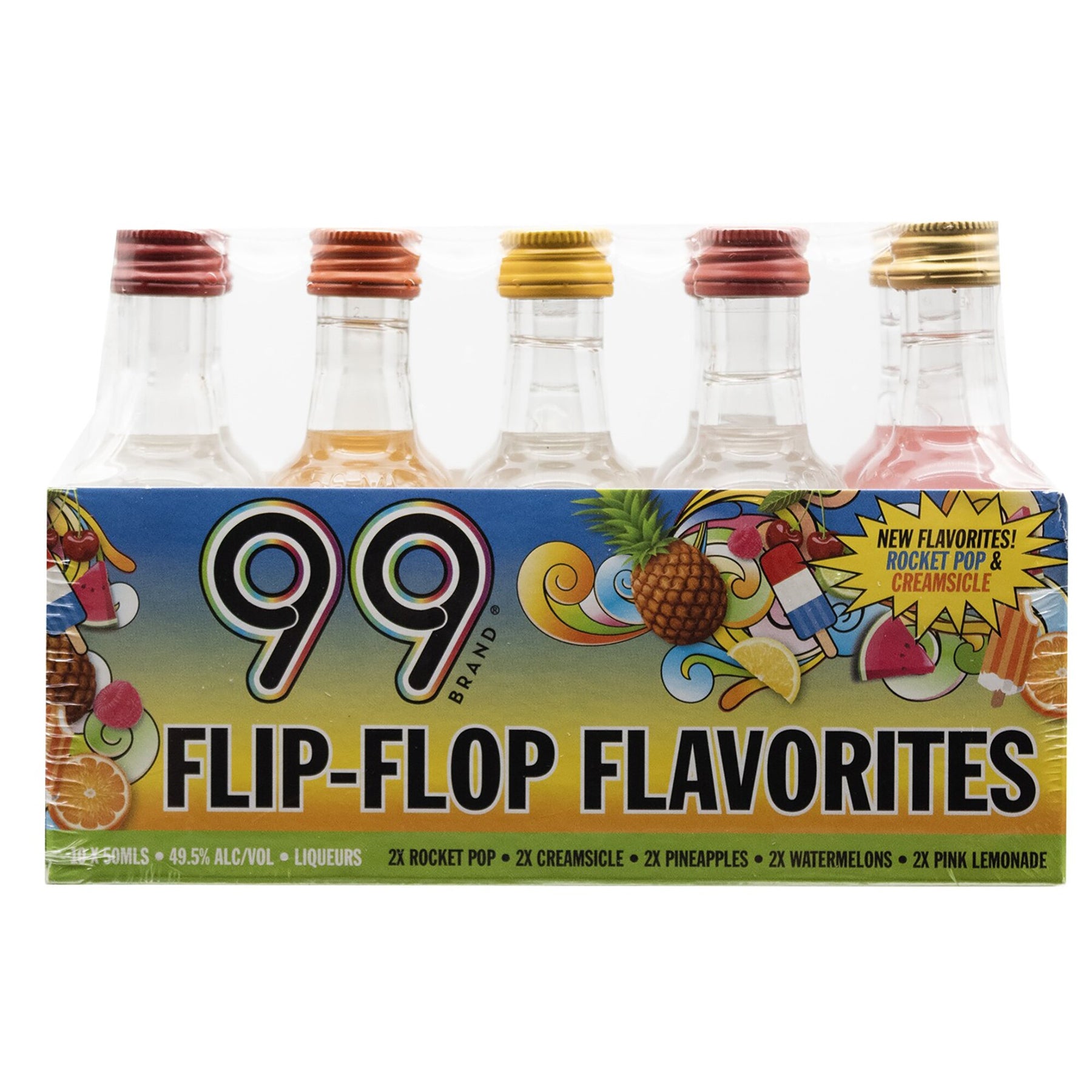 99 Brand Flip-Flop Flavorites Liqueur Variety Pack 10 x 50 mL - ForWhiskeyLovers.com