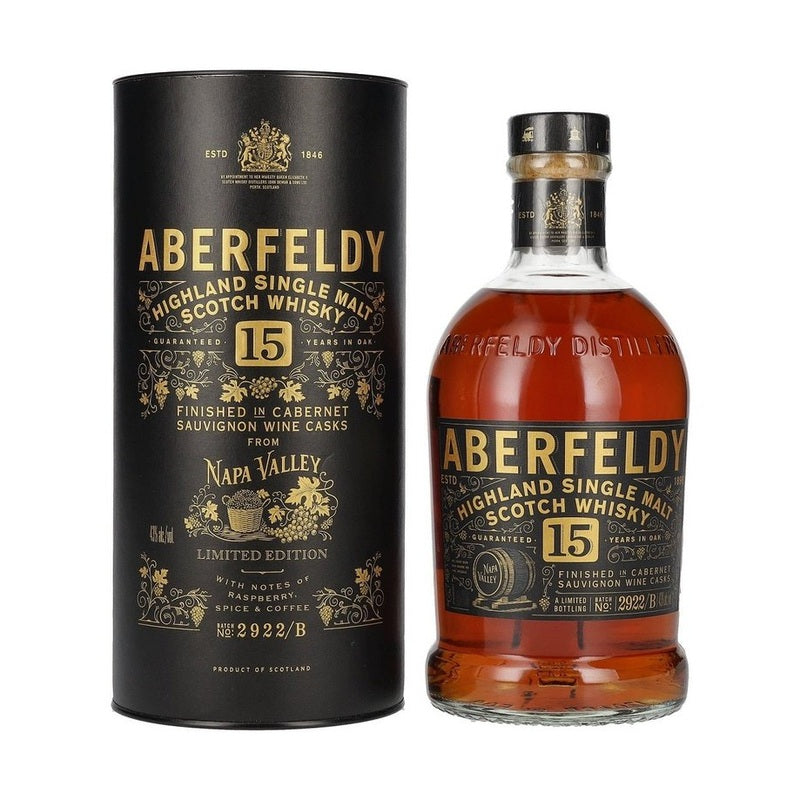 Aberfeldy 15 Year Old Cabernet Sauvignon Cask Finish Highland Single Malt Scotch Whisky - ForWhiskeyLovers.com