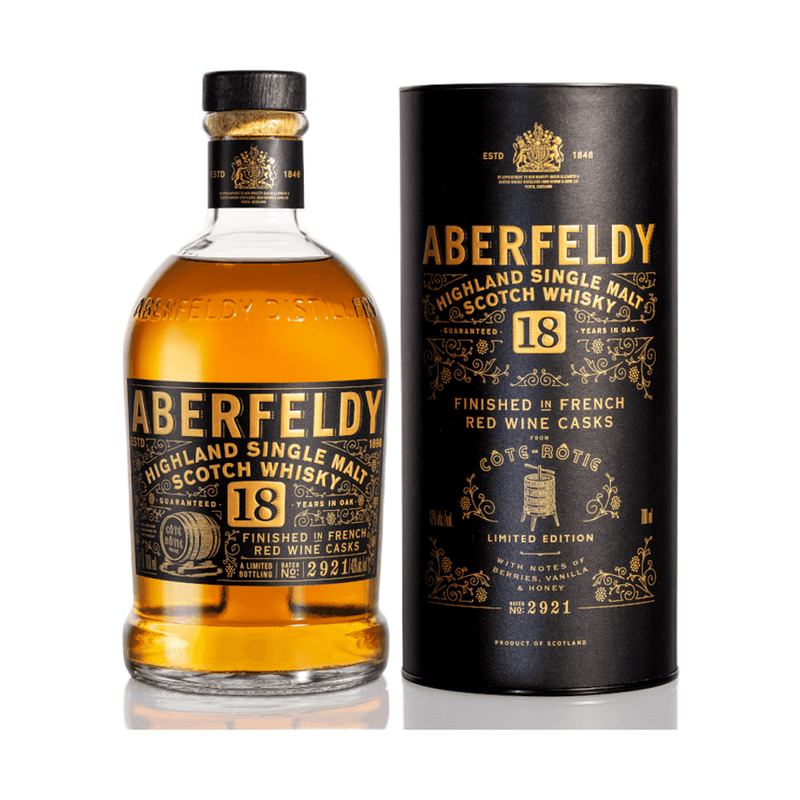 Aberfeldy 18 Year Old 'C“te R“tie' Red Wine Casks Finish Highland Single Malt Scotch Whisky - ForWhiskeyLovers.com