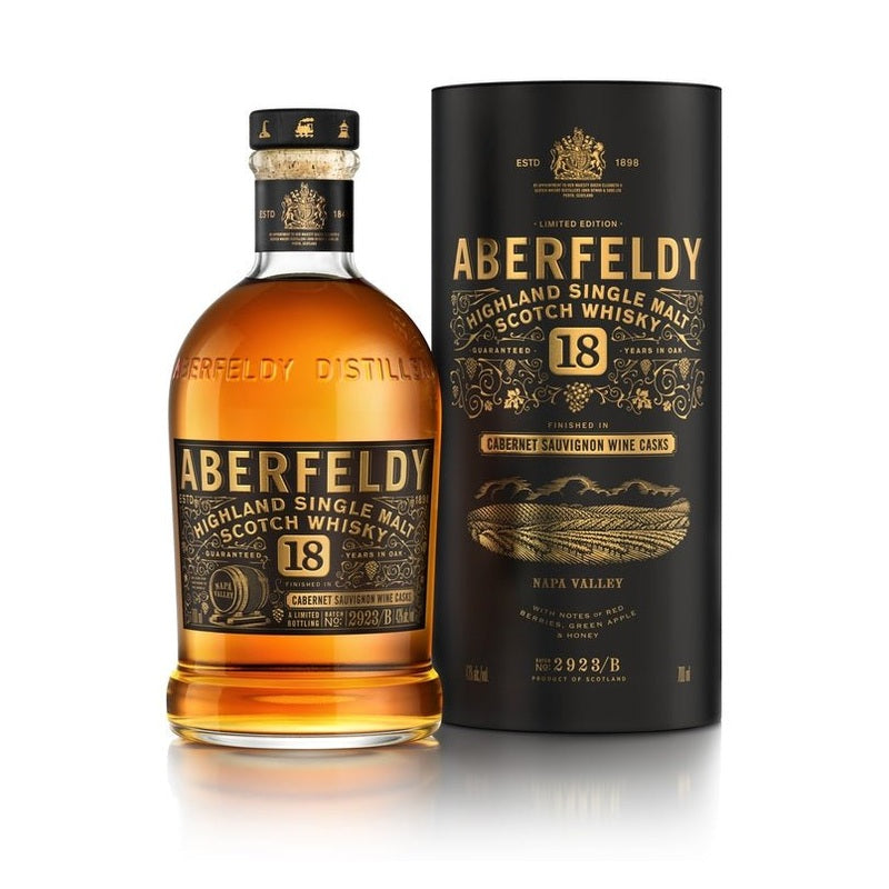 Aberfeldy 18 Year Old 'Cabernet Sauvignon Cask' Highland Single Malt Scotch Whisky - ForWhiskeyLovers.com