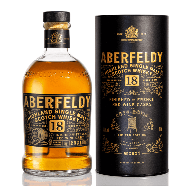 Aberfeldy 18 Year Old 'C“te R“tie' Red Wine Casks Finish Highland Single Malt Scotch Whisky - ForWhiskeyLovers.com