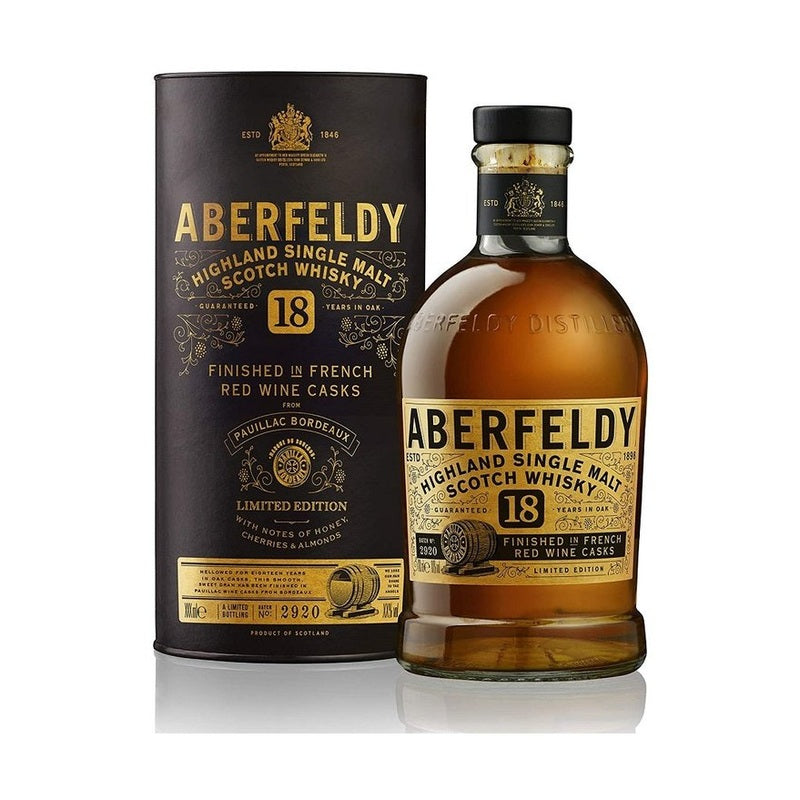 Aberfeldy 18 Year Old French Red Wine Casks Finish Highland Single Malt Scotch Whisky - ForWhiskeyLovers.com