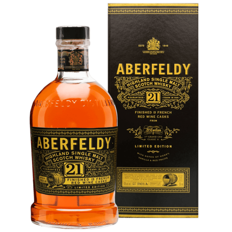 Aberfeldy 21 Year Limited Edition St-Emilion French Wine Cask Finish - ForWhiskeyLovers.com