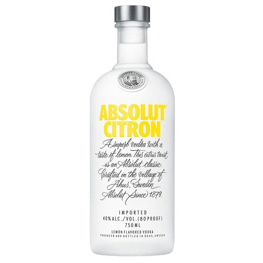 Absolut Citron Lemon Flavored Vodka - ForWhiskeyLovers.com