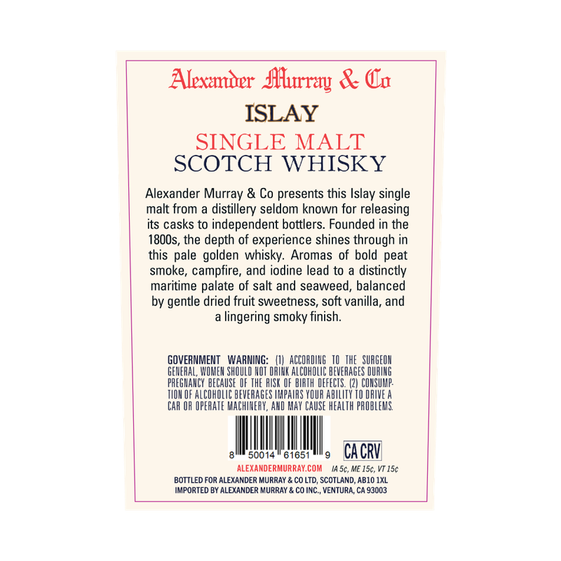 Alexander Murray & Co Islay American Oak Edition Single Malt Scotch Whisky - ForWhiskeyLovers.com