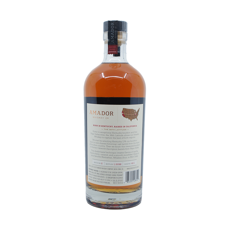 Amador Double Barrel Cabernet Sauvignon Finish Kentucky Bourbon Whiskey - ForWhiskeyLovers.com