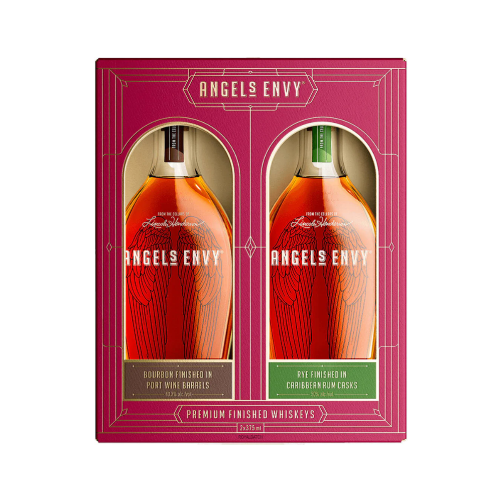 Angels Envy Bourbon and Rye Gift Pack 375 ml - ForWhiskeyLovers.com