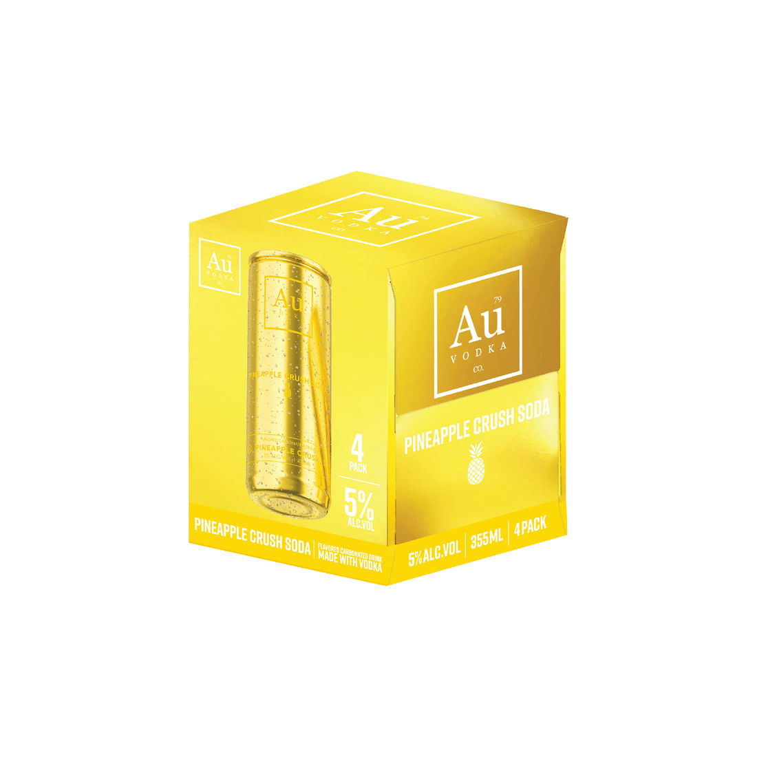 Au Vodka Pineapple Crush Soda RTD 4 x 355ml - ForWhiskeyLovers.com