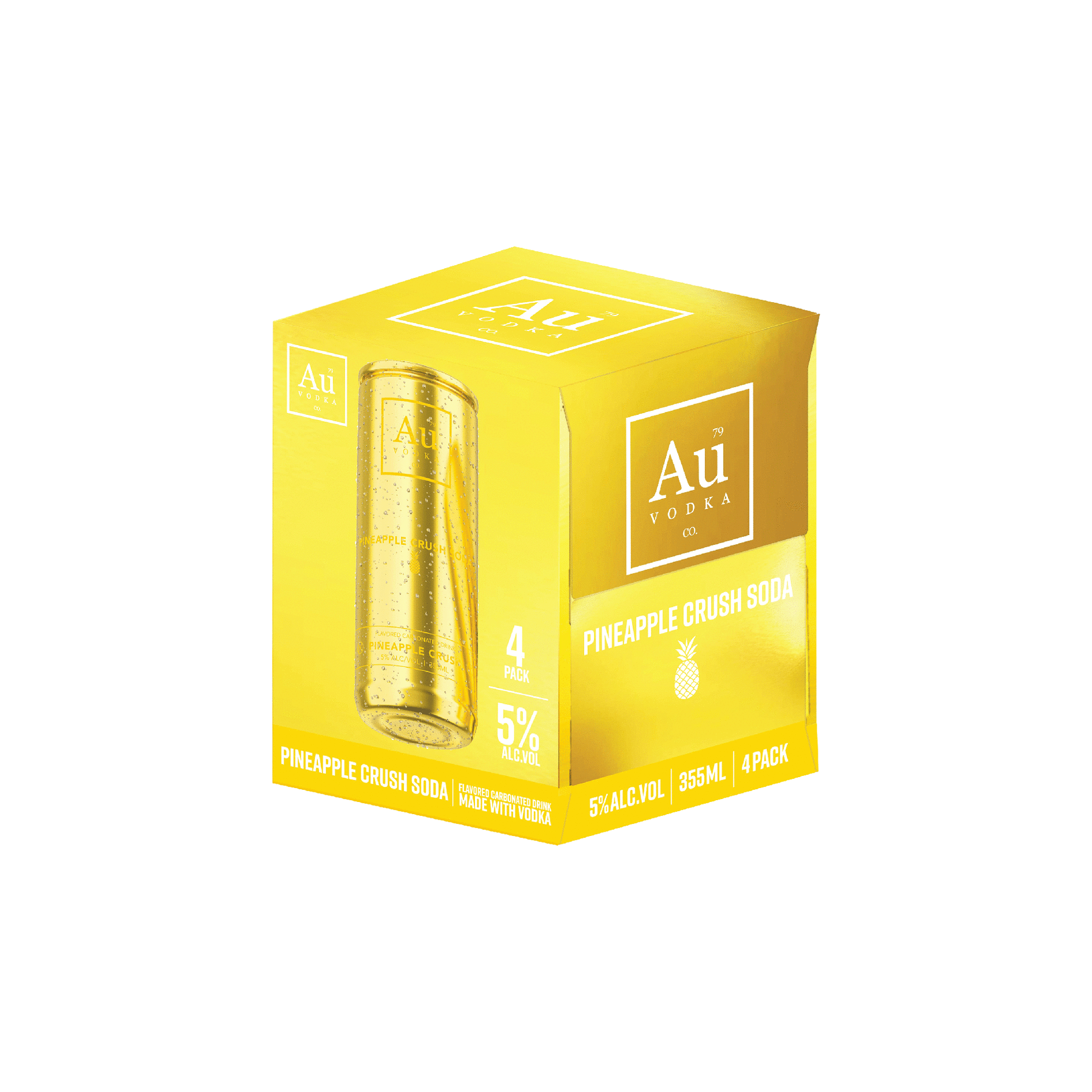 Au Vodka Pineapple Crush Soda RTD 4 x 355ml - ForWhiskeyLovers.com