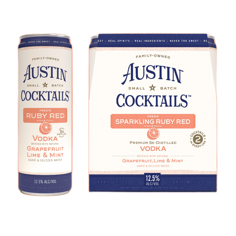 Austin Cocktails Sparkling Fred's Ruby Red Cocktail 4-Pack - ForWhiskeyLovers.com