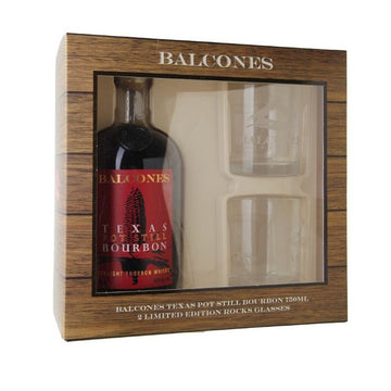 Balcones Texas Pot Still Straight Bourbon Whisky Gift Box w/Rocks Glasses - ForWhiskeyLovers.com