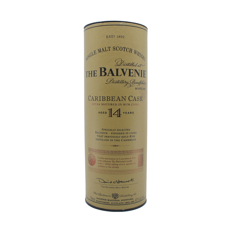 Balvenie 14yr Caribbean Rum Cask Speyside Single Malt 750mL - ForWhiskeyLovers.com