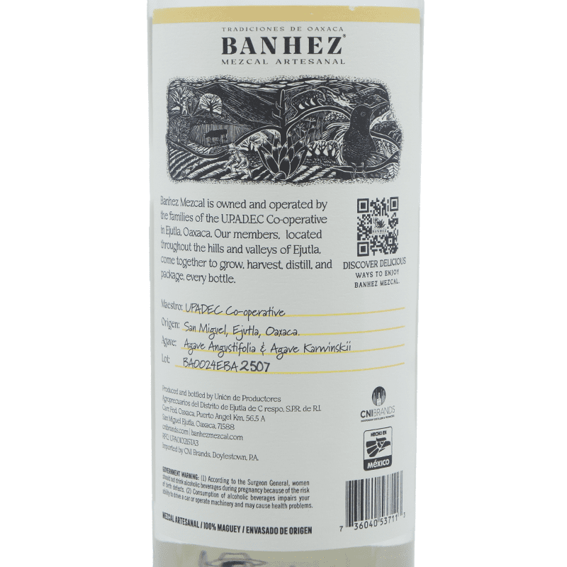 Banhez Mezcal Joven Espadin - ForWhiskeyLovers.com